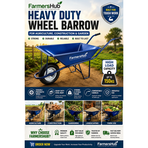Heavy Duty Wheel Barrow for Agriculture, Construction & Garden | FarmersHub