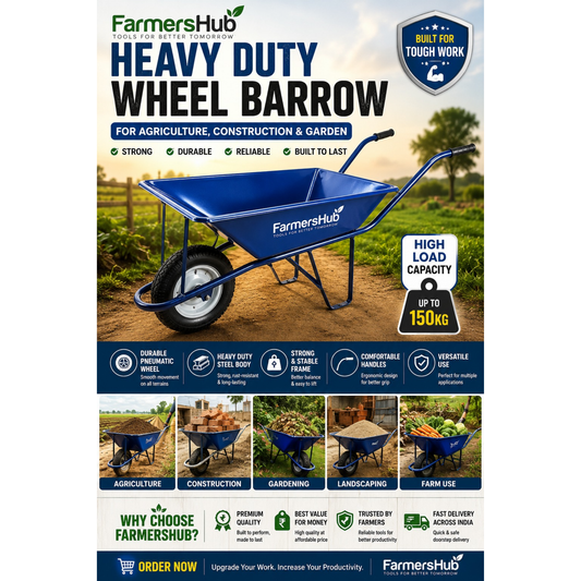 Heavy Duty Wheel Barrow for Agriculture, Construction & Garden | FarmersHub