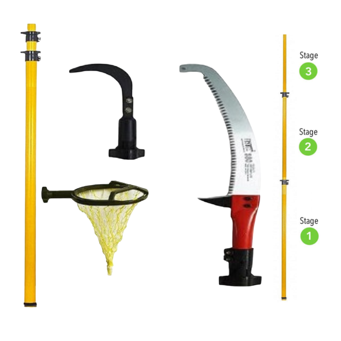 18 Feet Shockproof Telescopic Fruit Picker & Coconut Plucker | Extendable Harvesting Tool | FarmersHub Trivandrum
