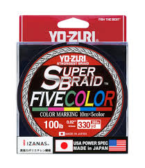 Yo-Zuri Super Braid 300yds Five Color