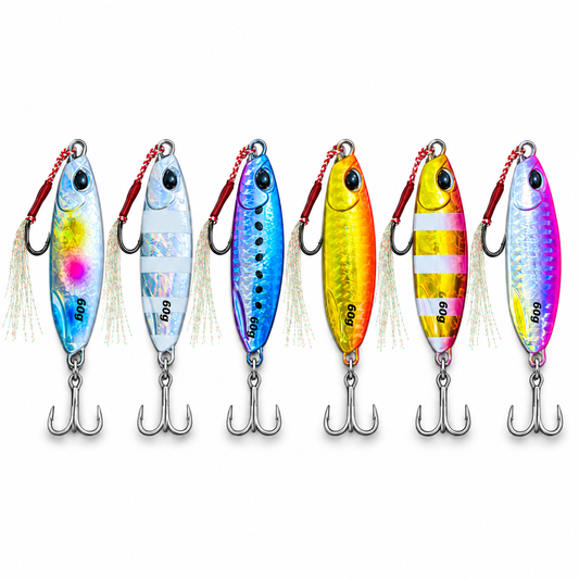 Black Deeper Sharking Jig 60g in six colour variants