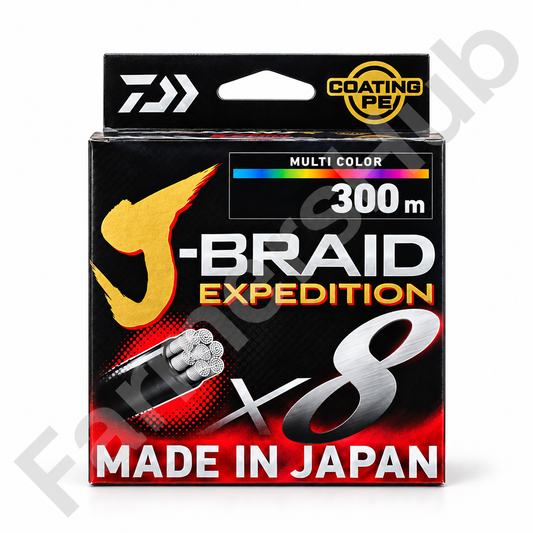 Daiwa J-Braid Expedition X8 300m Multicolour - FarmersHub