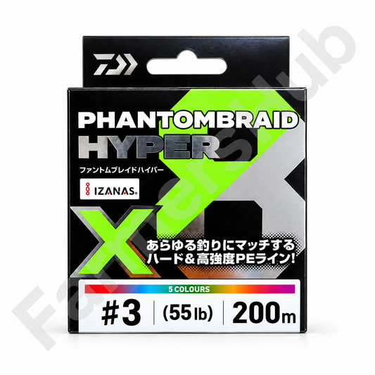 Daiwa Phantom Braid Hyper 200m Multicolour 55lb PE 3 - FarmersHub