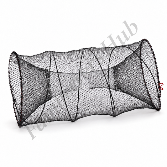 Fishing trap net on white background with FarmersHub watermark