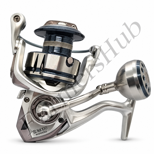 Lucana Komodo K6000 spinning reel with FarmersHub watermark