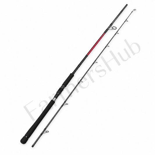 Ocean Stage 8 ft cast heavy fishing rod on white background with FarmersHub watermark